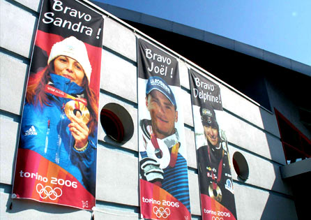 Cration banderoles publicitaires Jeux Olympique de Turin 2006